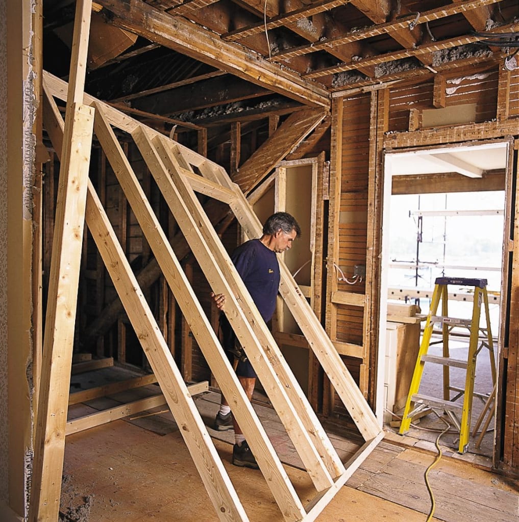 Securing the Base Plate to Build a Partition Wall