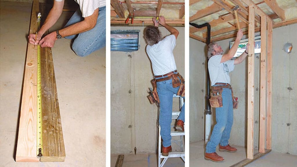 How To Frame A Wall Parallel To Ceiling Joists?