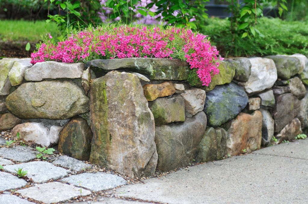 Set a row of landscaping fabric