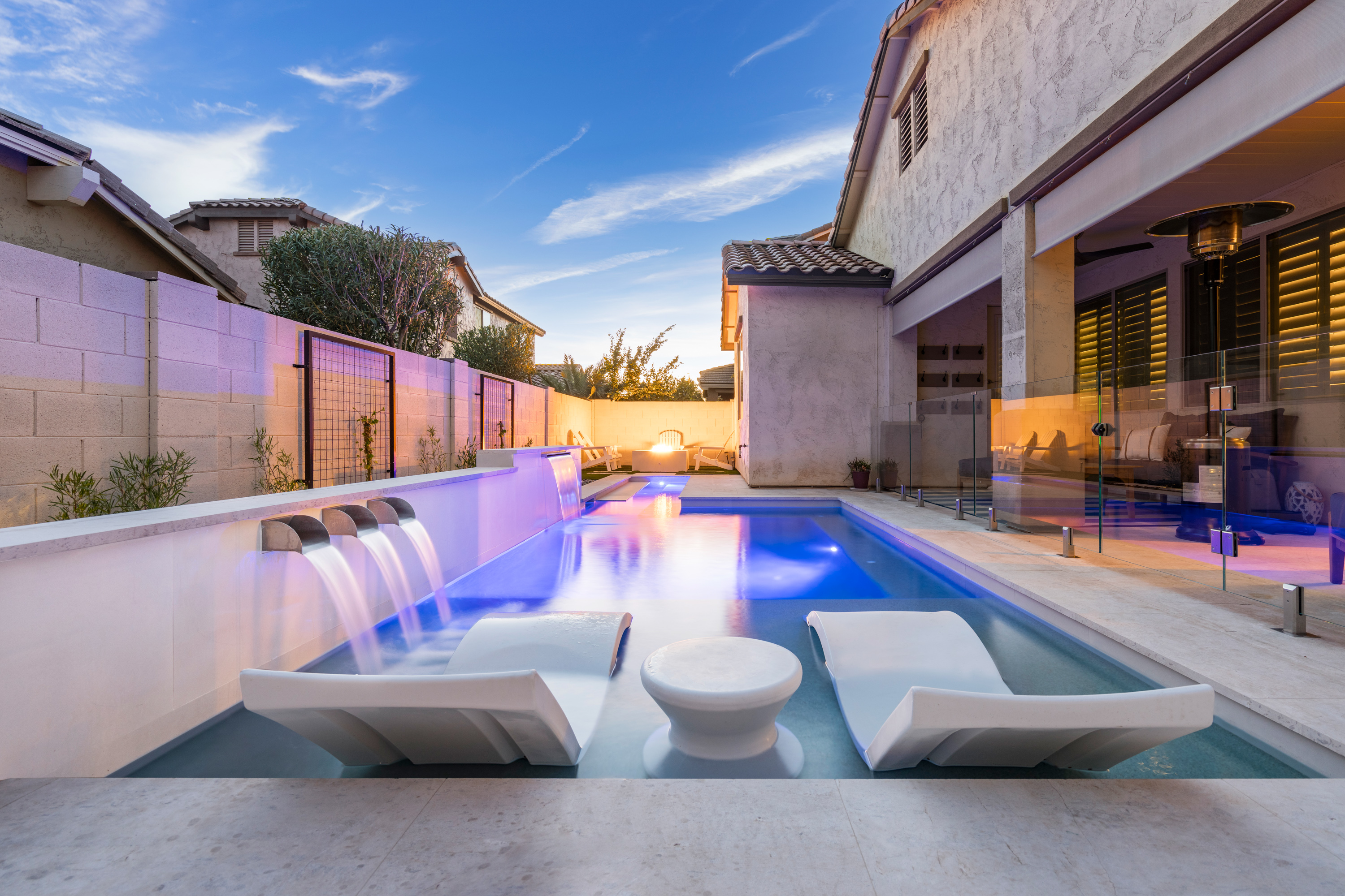 Chandler pool, hardscape and landscape completed project