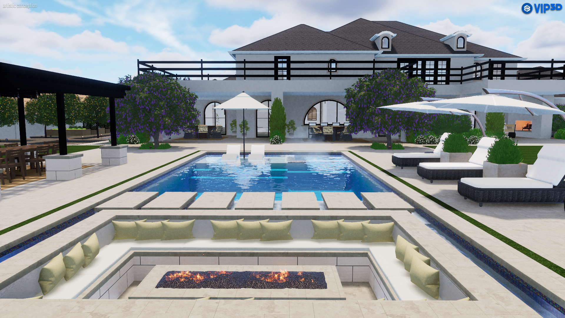 Randall Residence 3D rendering