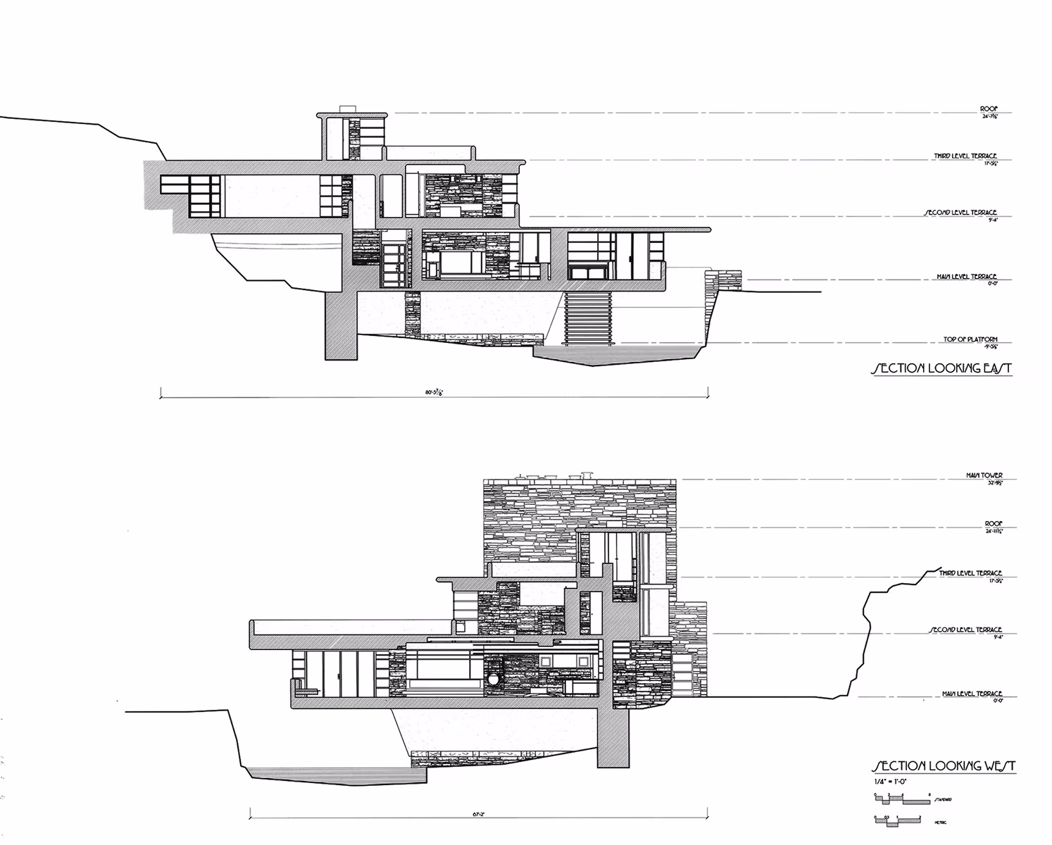 Fallingwater architectural drawing 6