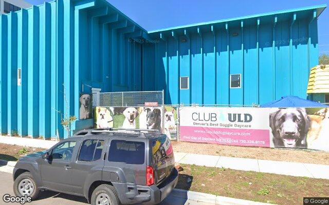 Street-level view near Club ULD Denver (U Lucky Dog Daycare)