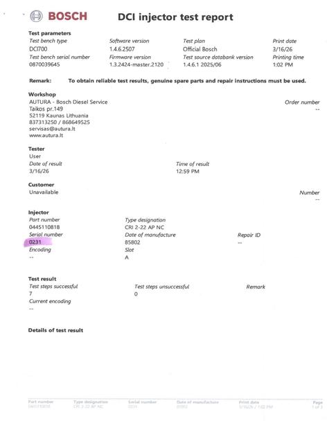 BMW Series 2 Purkštukas(-ai) (forsunkė(-ės) 0445110818