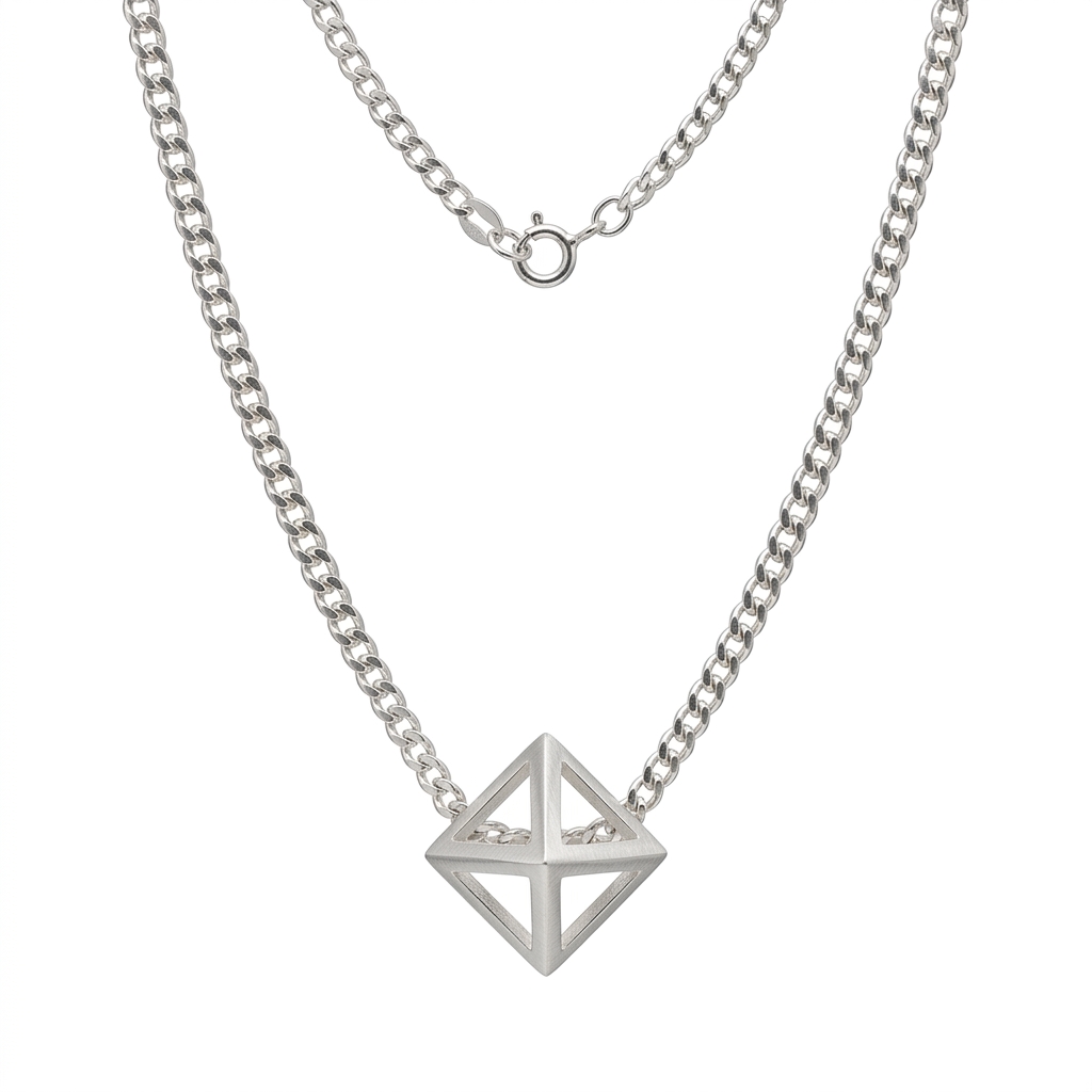 Geometric Pendant Cuban Chain