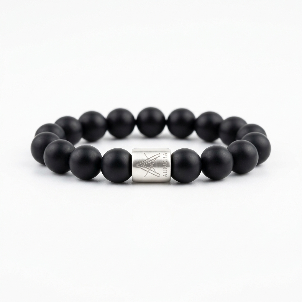 Matte Obsidian Stone Bracelet