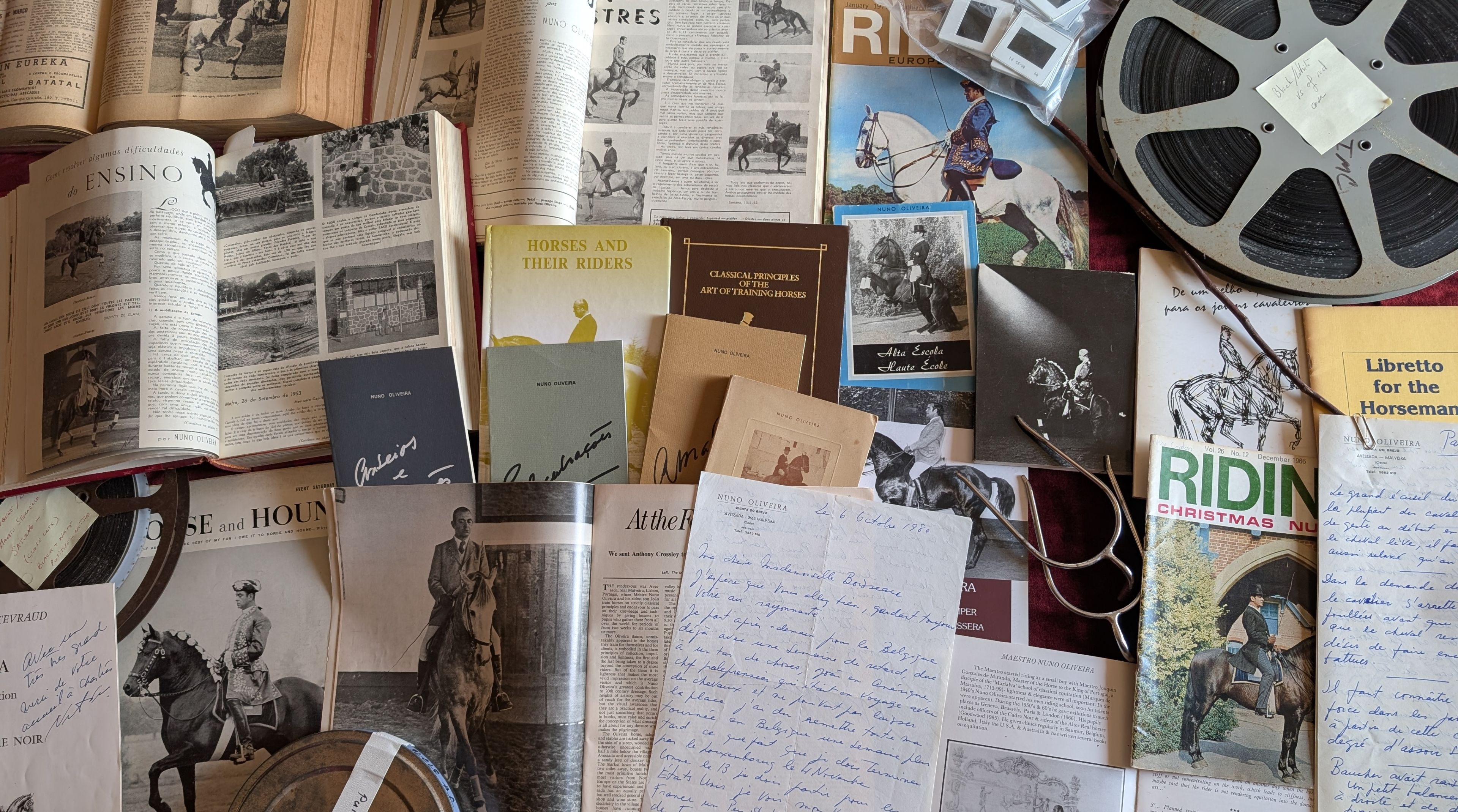 A collection of manuscripts, photos and films about Nuno Oliveira.