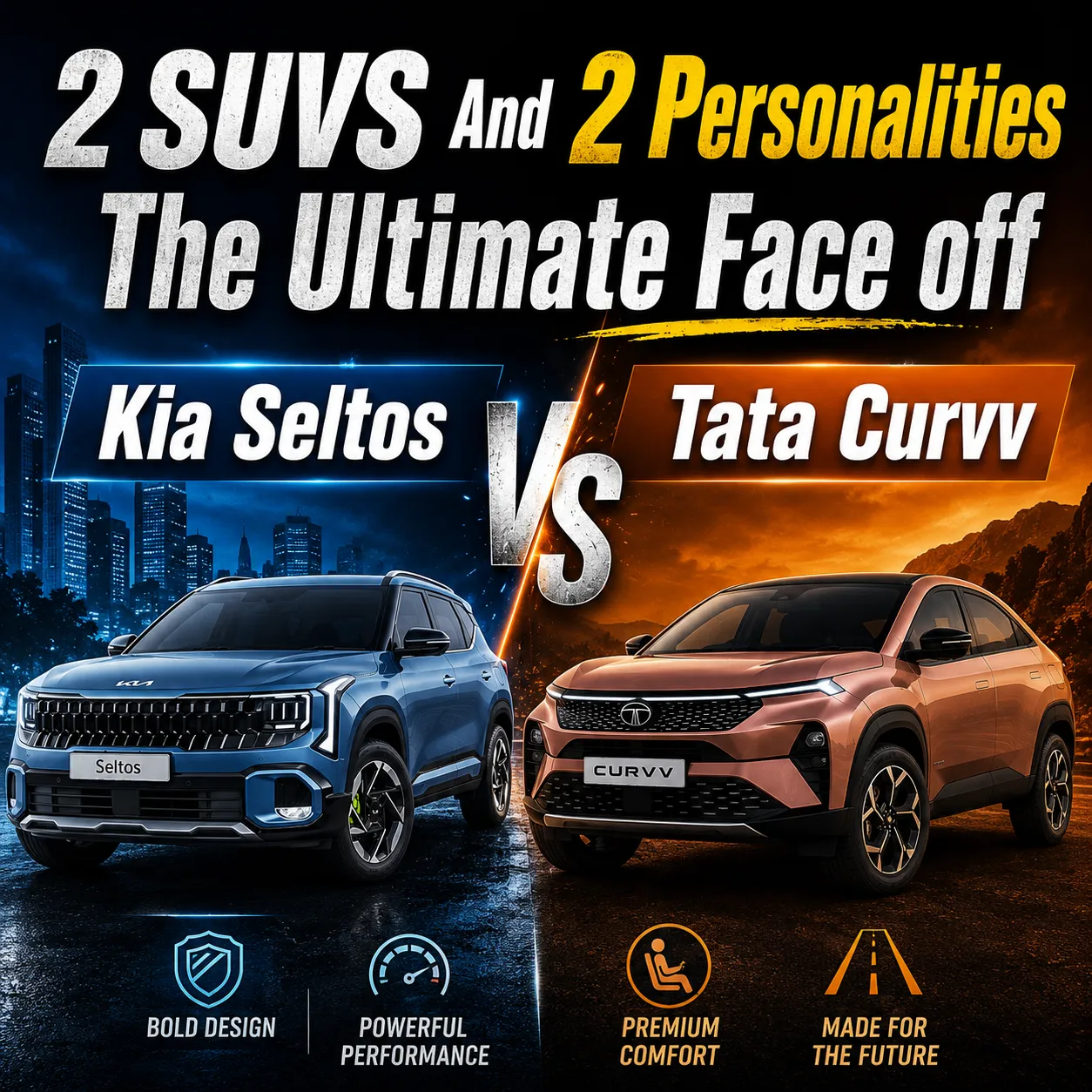 2 SUVs And 2 Personalities The Ultimate Face off  Kia Seltos vs Tata Curvv