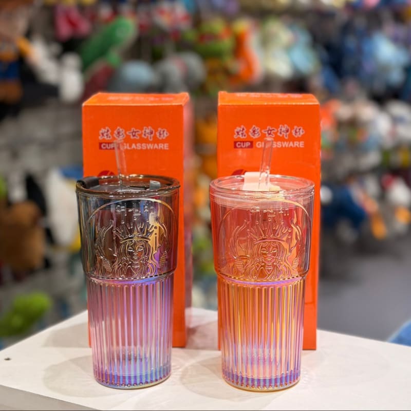 Vaso de vidrio con tapa 600 ml bicolor — foto 1