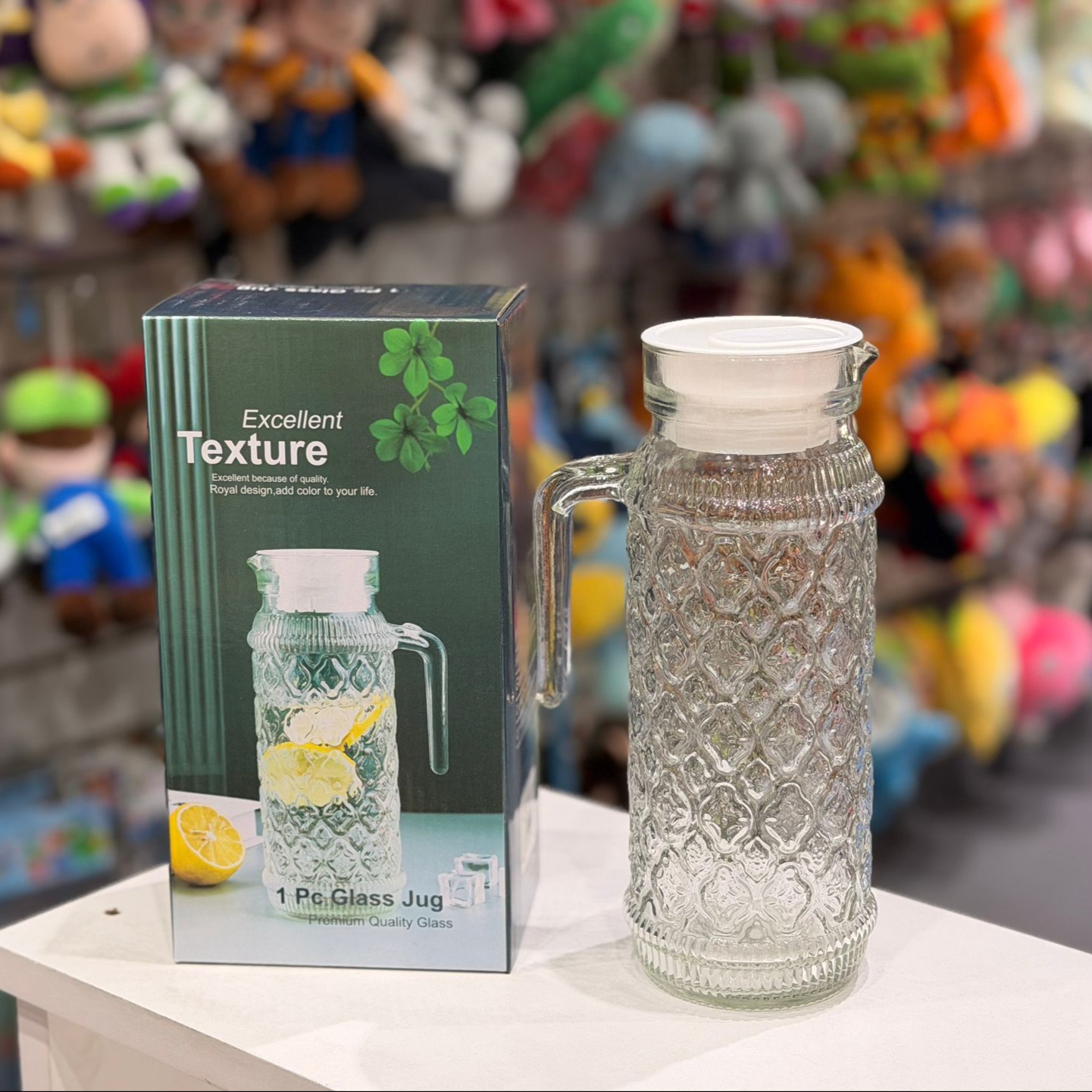 Jarra de vidrio con tapa plastica
