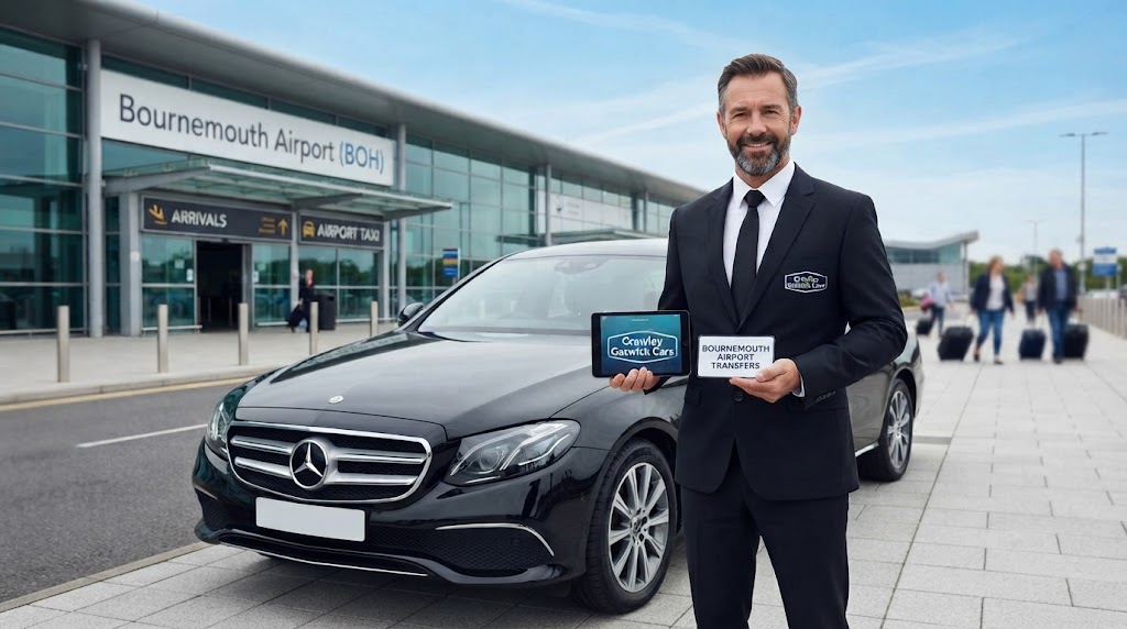 Professional chauffeur ready for seamless Bournemouth airport transfers and private taxi services