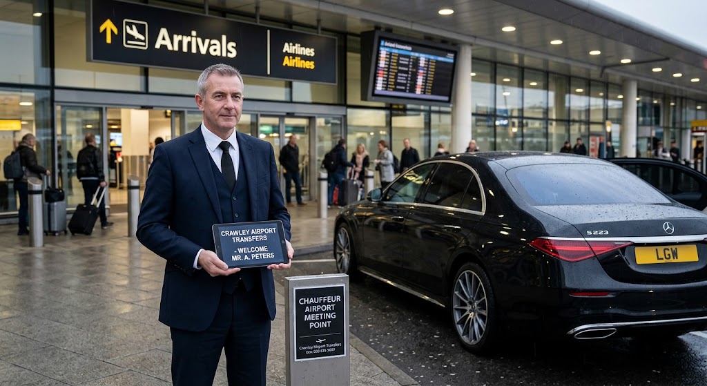 Modern executive vehicle ready for premium Crawley Airport Transfers