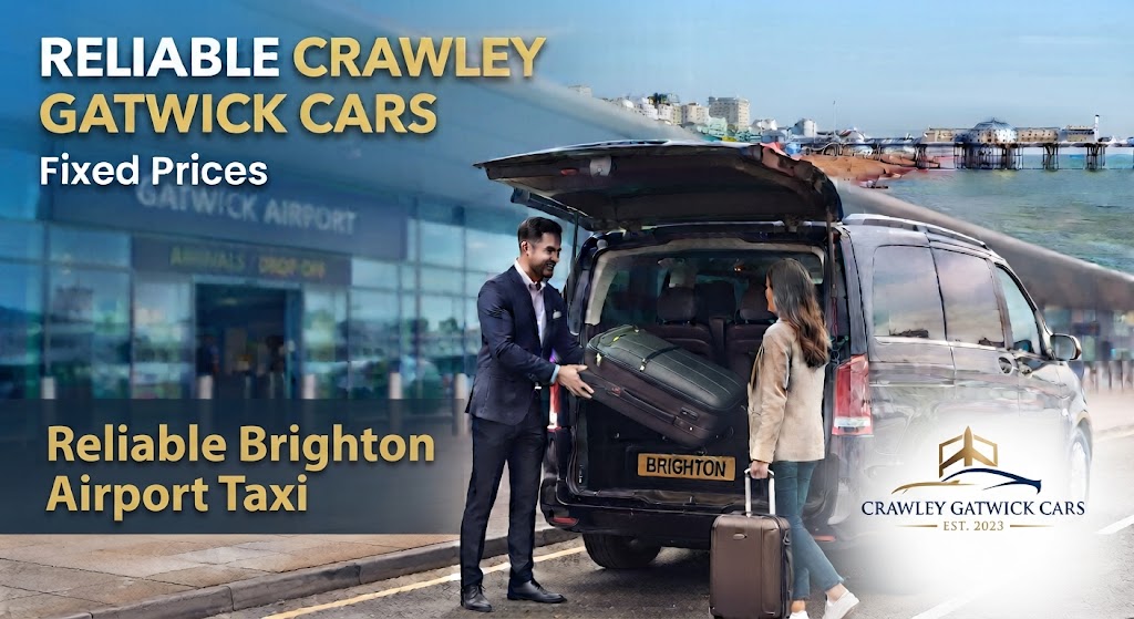 Reliable Brighton airport taxi service thumbnail tag: professional driver helping a passenger with carrying luggage.