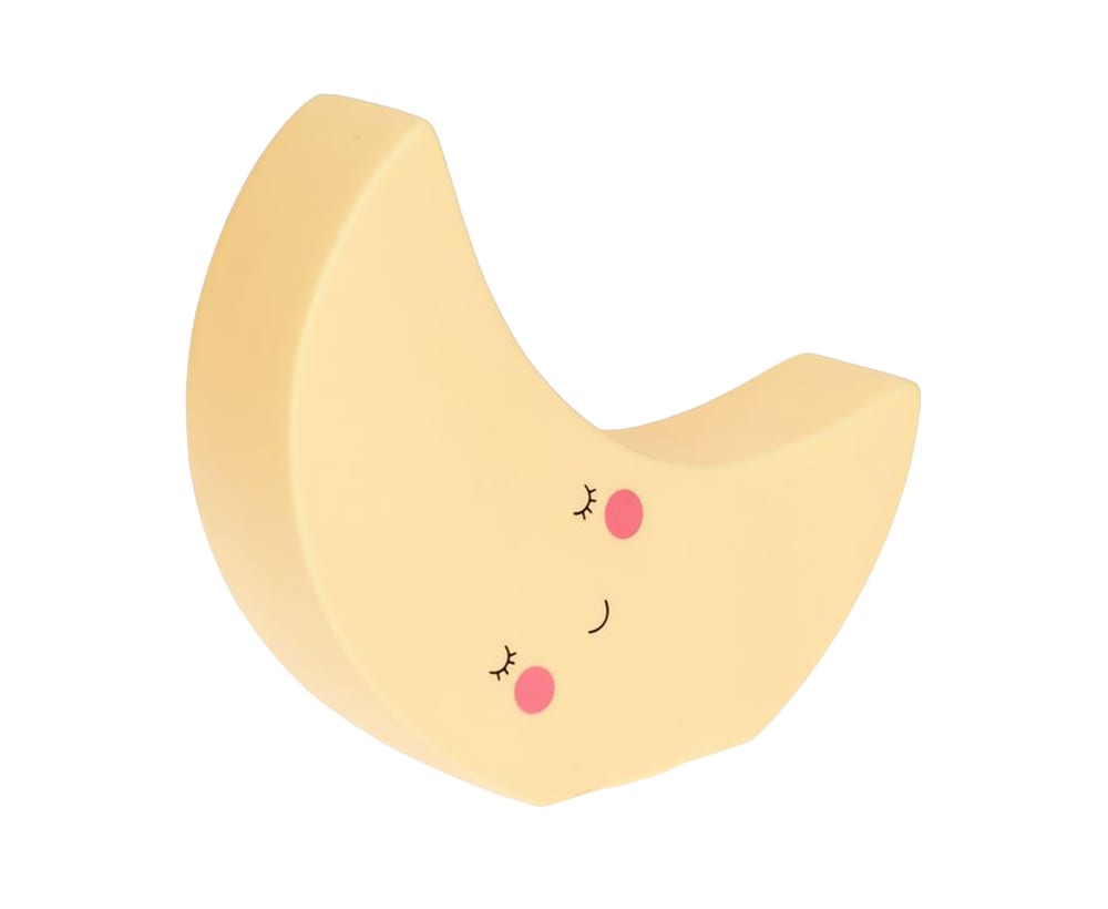 Lampa veghe semiluna cu baterii, lumina blanda, ecru