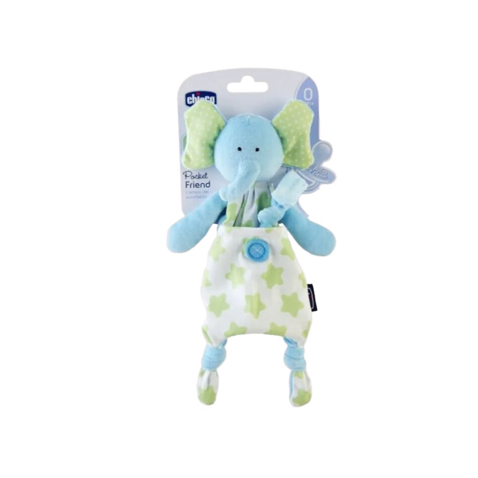 Suport Suzeta 3 in 1, Chicco Pocket Elefant 0 luni+