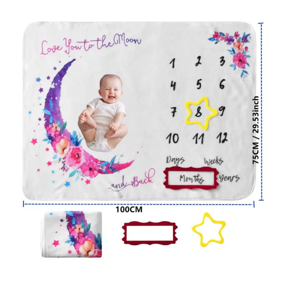 Paturica aniversara Cocolino milestone fetite, Semiluna