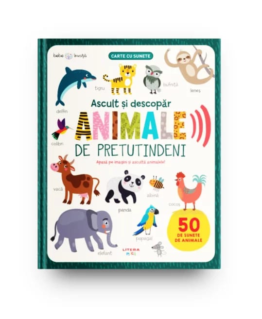 Carte educativa cu sunete - Bebe Invata, Animale de pretutindeni