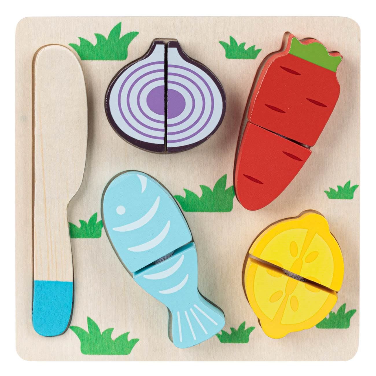 Tocator de jucarie, peste, legume + tacamuri