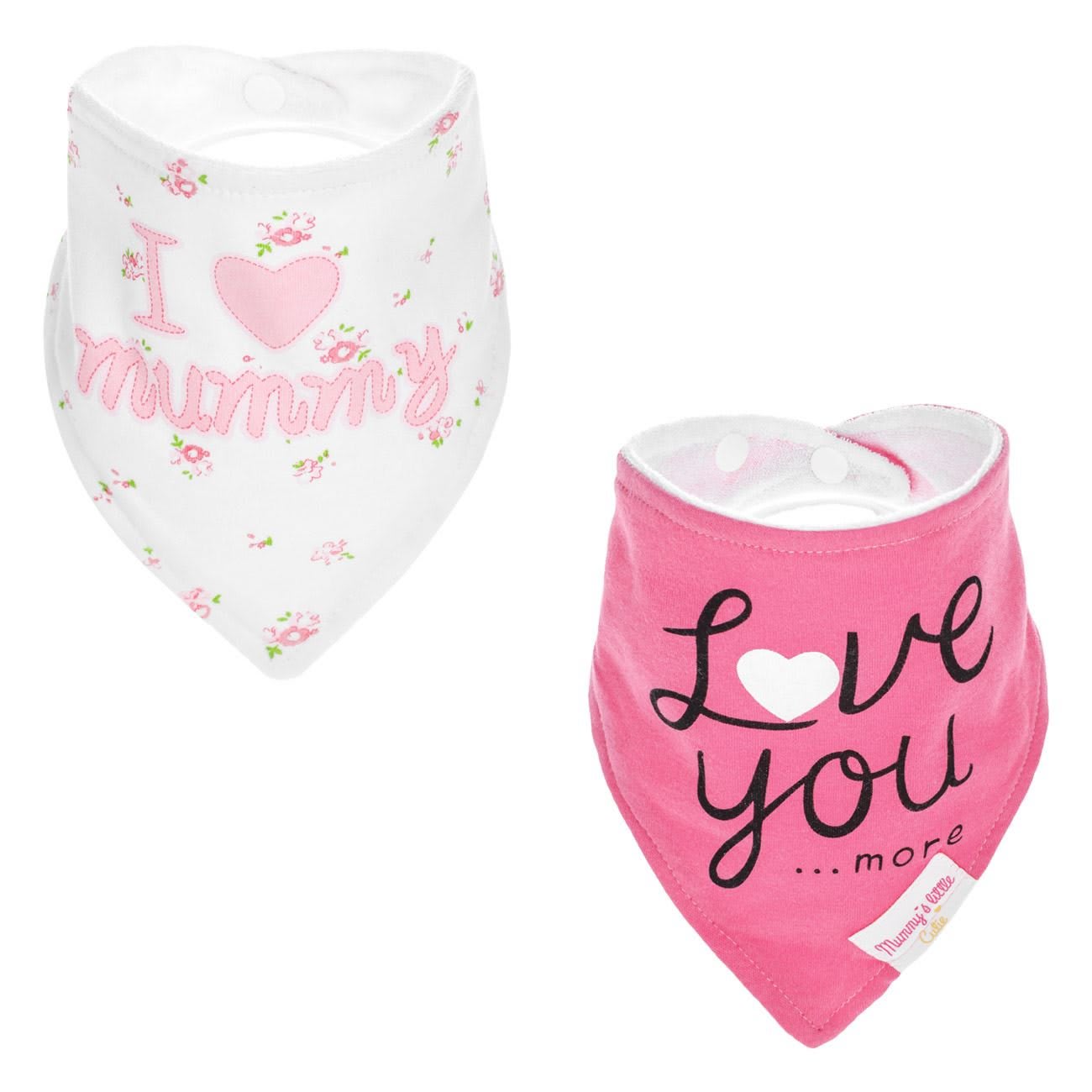 Bavete tip esarfa, 2 buc, I love Mummy