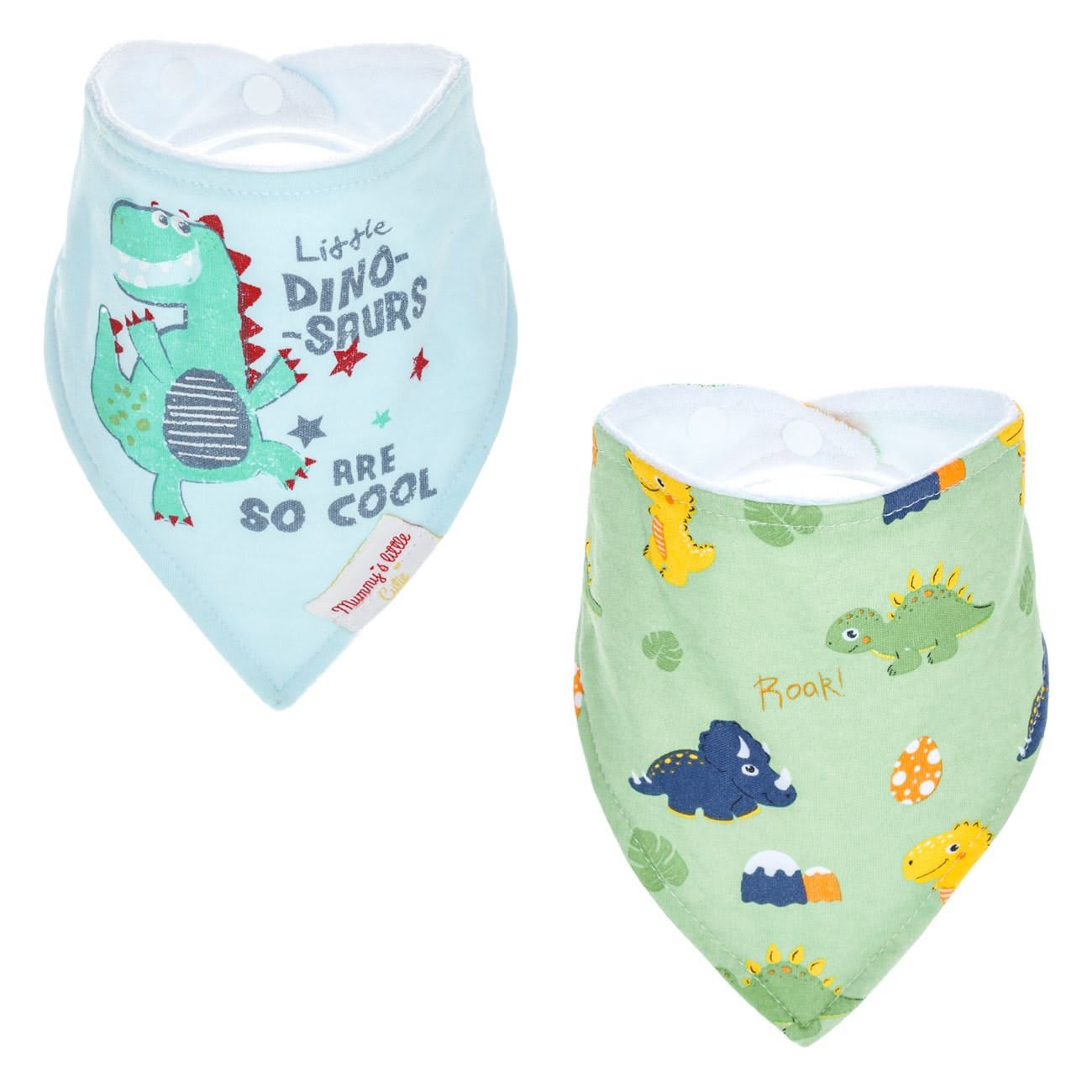 Bavete tip esarfa, 2 buc, model cu dinozauri