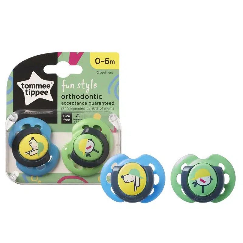 Set 2 suzete 0-6 luni, Tommee Tippee Albastru, Verde