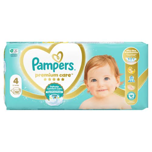 Scutece Pampers Premium Care Nr 4, 9-14 kg 52buc