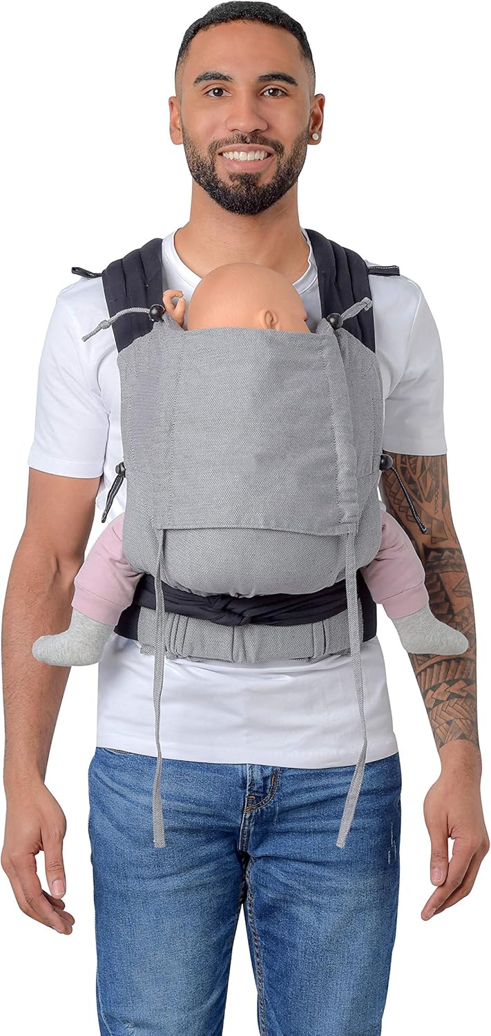Marsupiu pentru bebelusi Amazonas, ergonomic 15kg, bumbac, gri