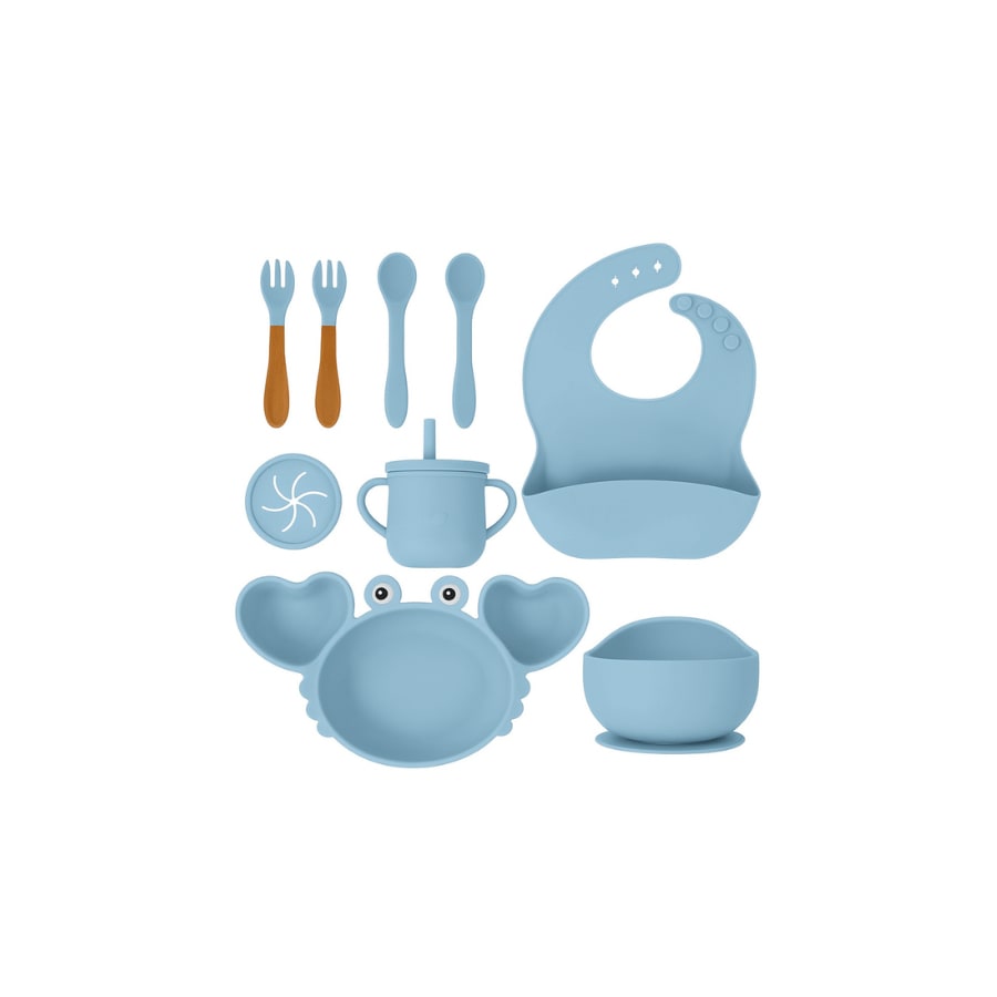 Set 9 piese diversificare bebelusi, culoare Albastru