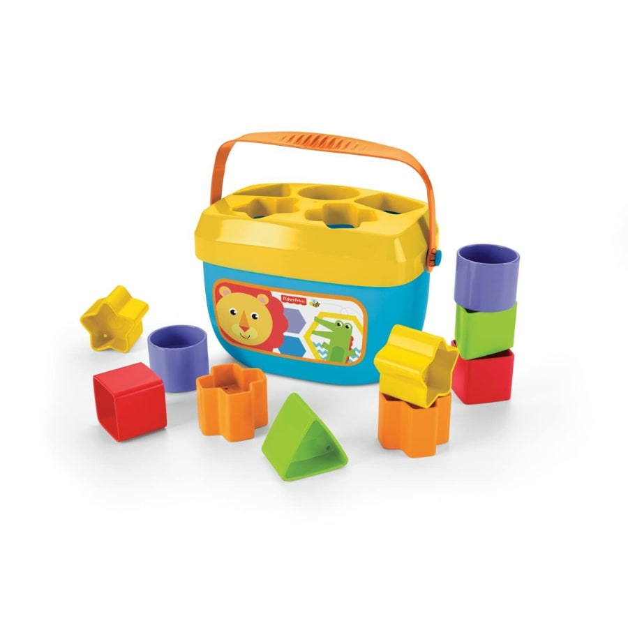 Set cuburi cu forme si galetusa, Fisher Price, multicolor