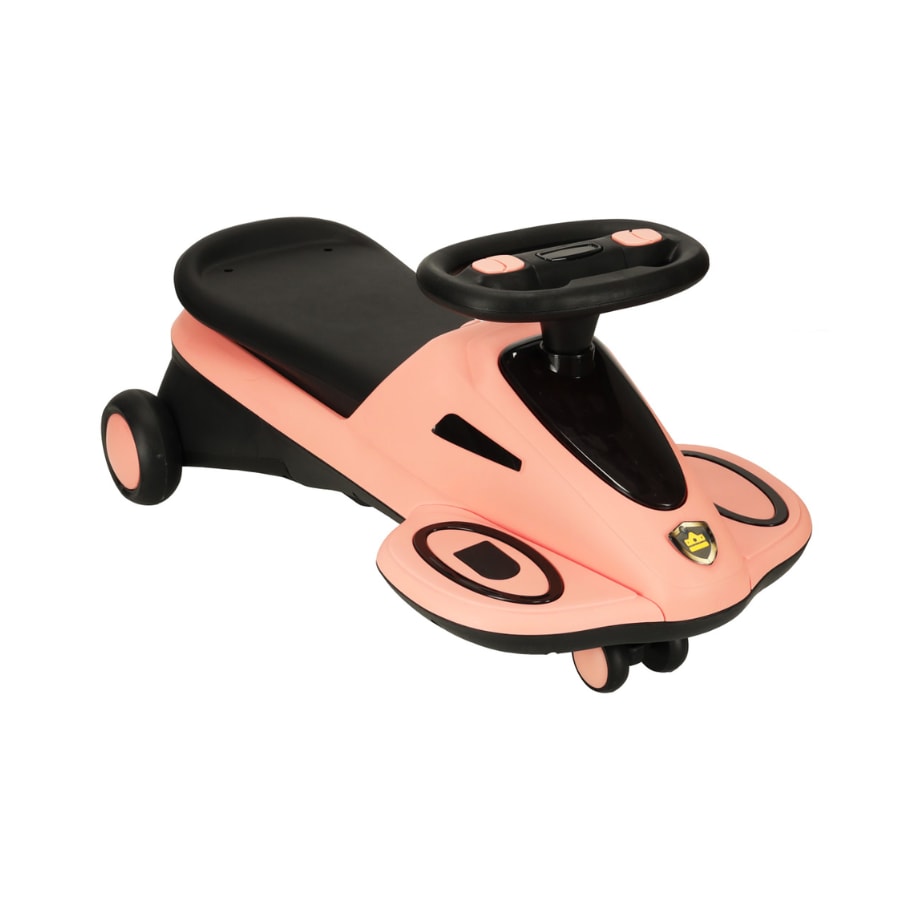 Masinuta gravitationala cu muzica, LED, 74cm, roz-negru