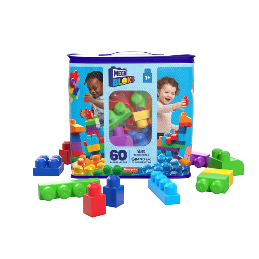 Set de constructie Mega Blocks, 60 piese, multicolor