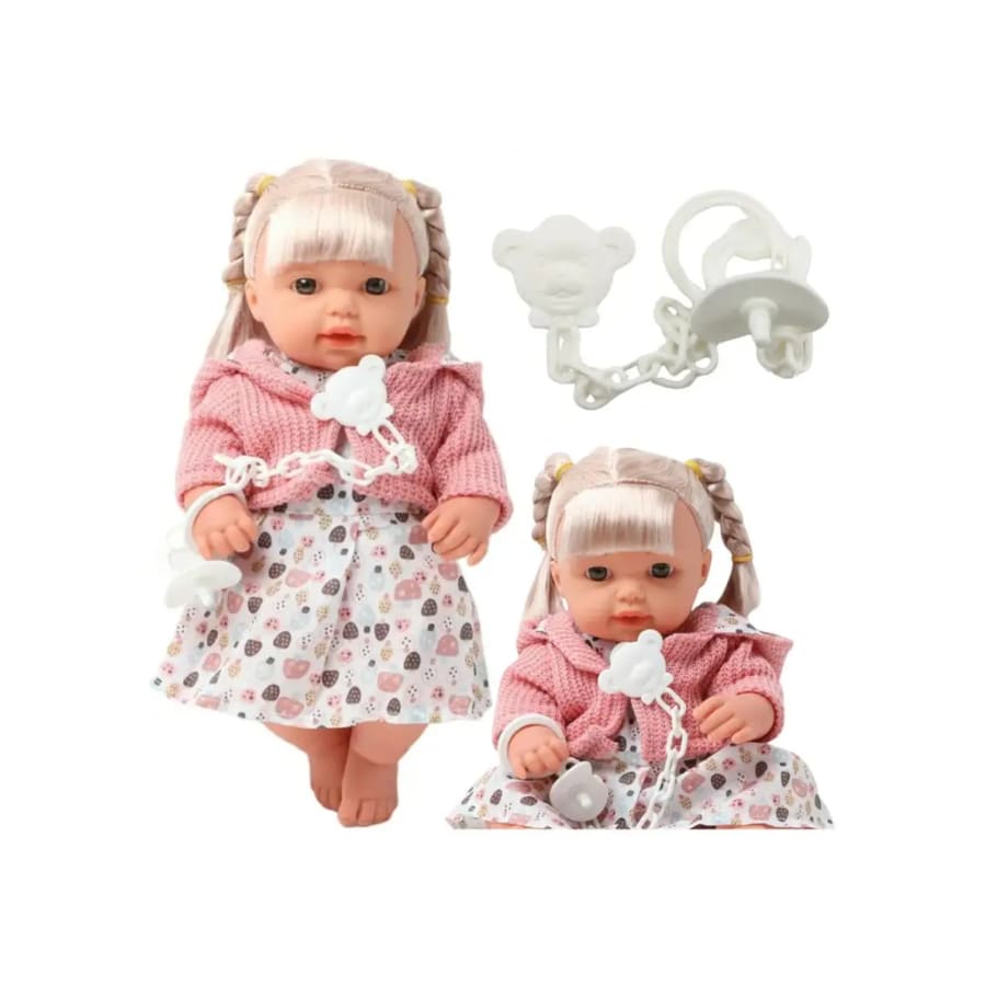 Papusa Fetita cu sunete si suzeta, 30cm