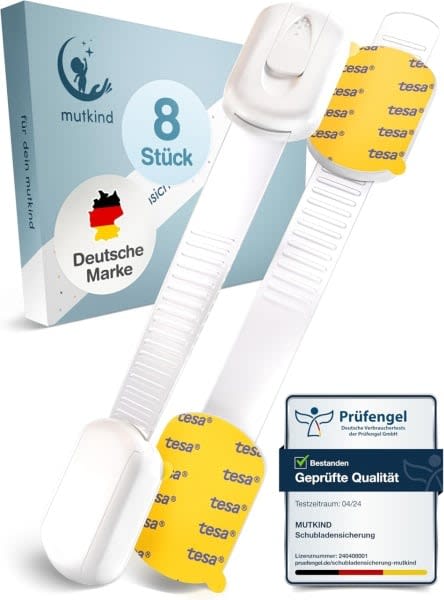 Set de 8 sigurante autoadezive pentru mobilier Mutkind, plastic, alb