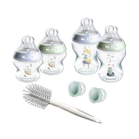 Set 4 biberoane Tommee Tippee Natural Start 0-3 luni+, anti-colici, albastru