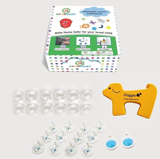 Set Sigurante pentru Copii – Prize cu Blocaj, Colturi de Mobilier si Opritor Usi, 27 piese