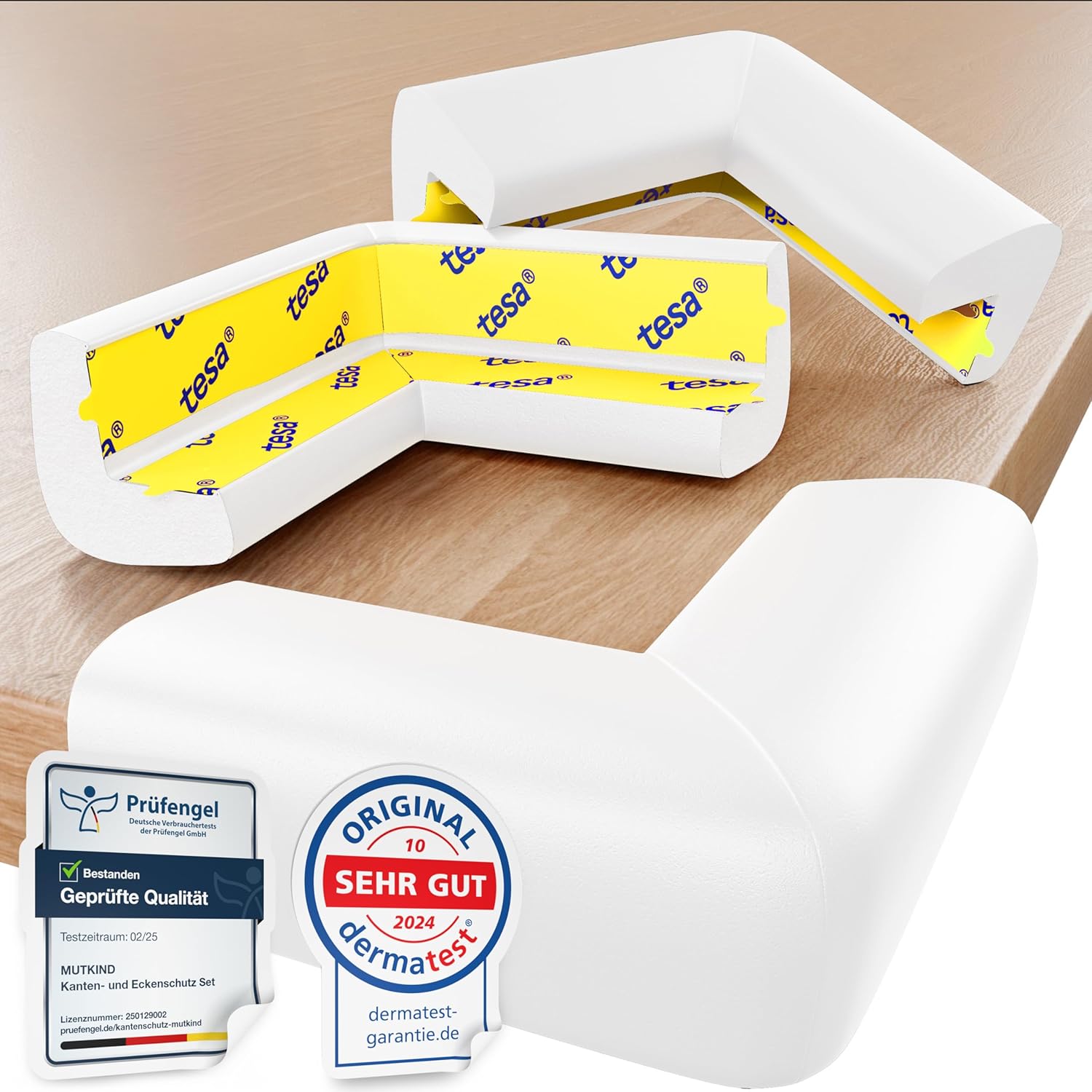 Set 20 de protectii colturi mobila, spuma, MUTKIND Alb/Negru