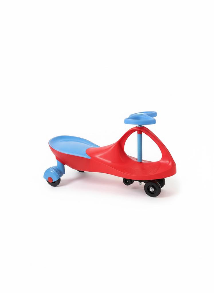 Masinuta gravitationala pentru copii, 5 roti, albastru-rosu