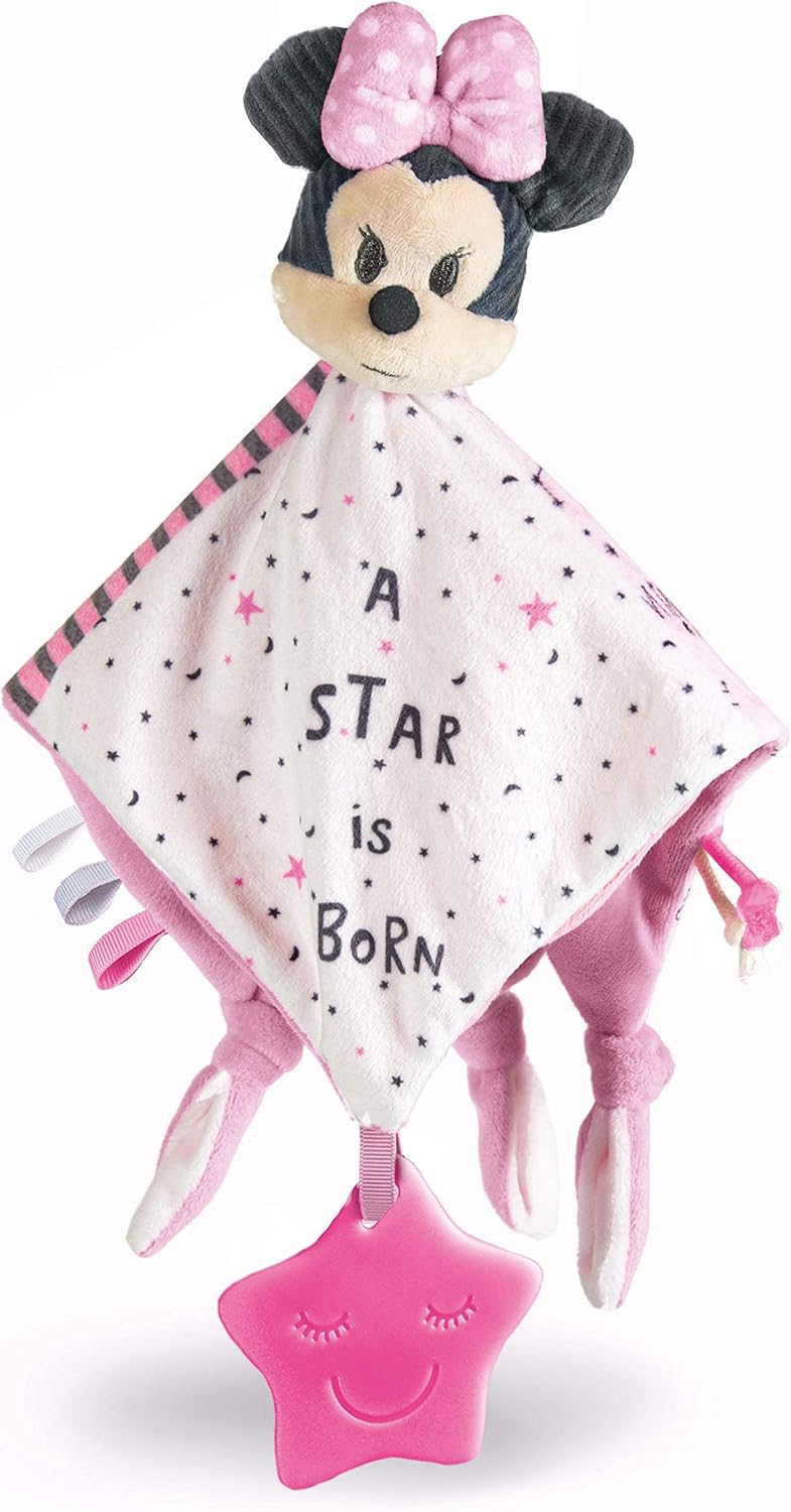 Paturica Jucarie Minnie Mouse Disney Baby Clementoni – Cuddly Doily Moale, Multicolor, pentru Joaca si Somn