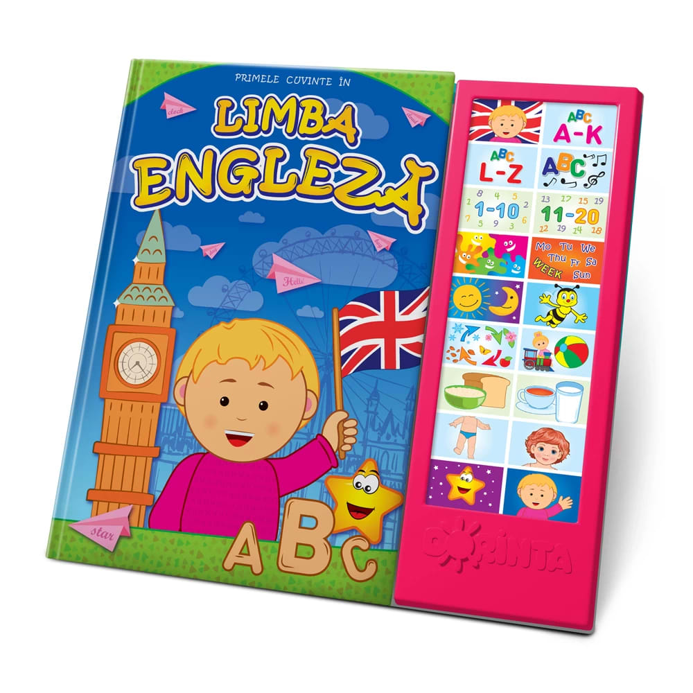 Carte cu sunete Primele cuvinte in limba engleza – invatare usoara prin joaca interactiva