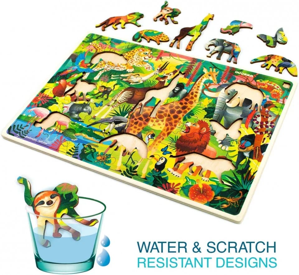 Set de 4 Puzzle-uri cu 60 de Piese, Lemn, Multicolor – Provocare si Distractie pentru Copii