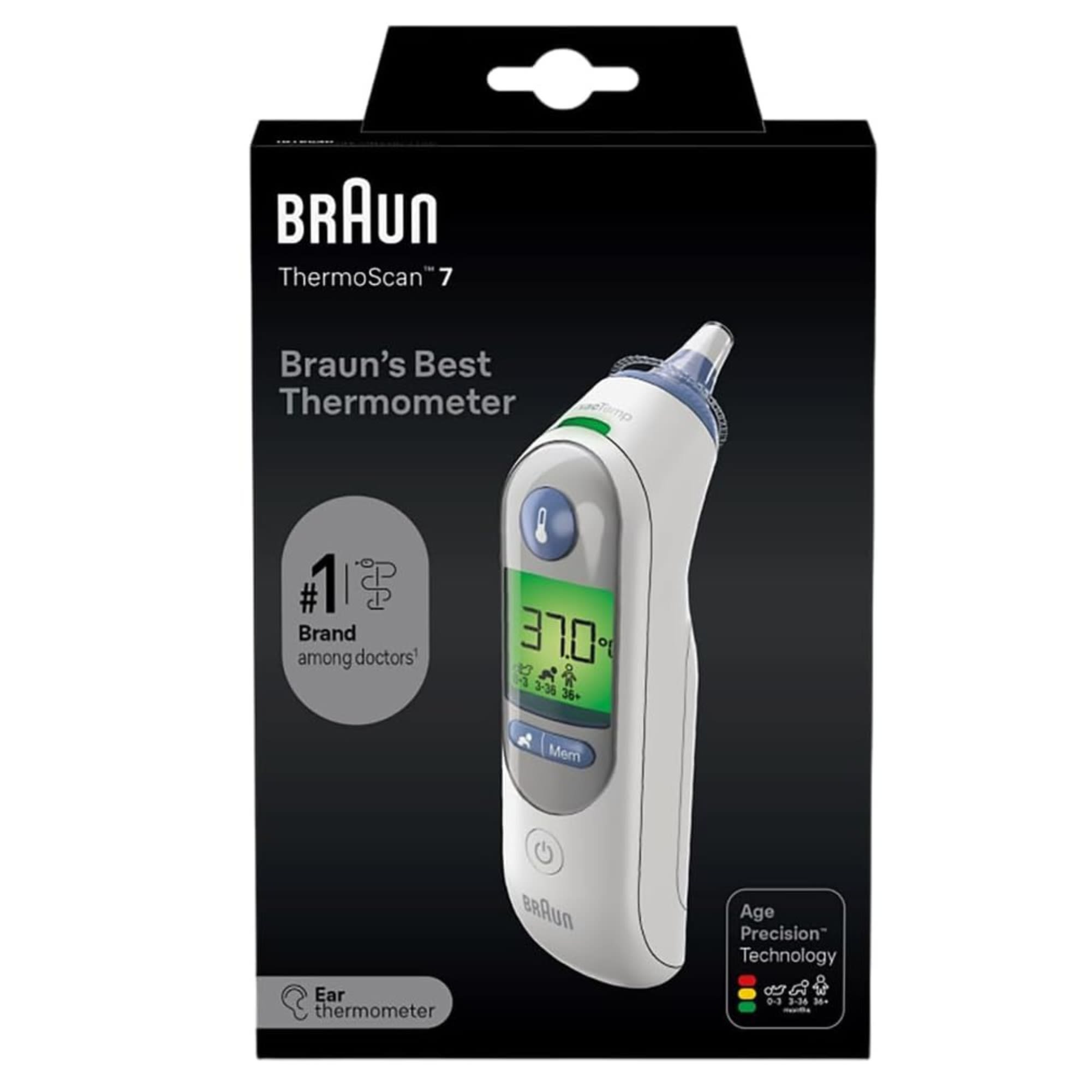 Termometru Auricular Braun ThermoScan 7 cu Age Precision – Masurare Rapida si Precisa pentru Copii si Adulti