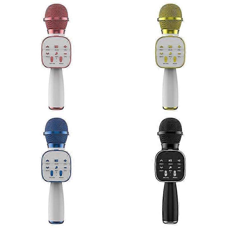 Microfon Wireless Karaoke, Gold/Blue
