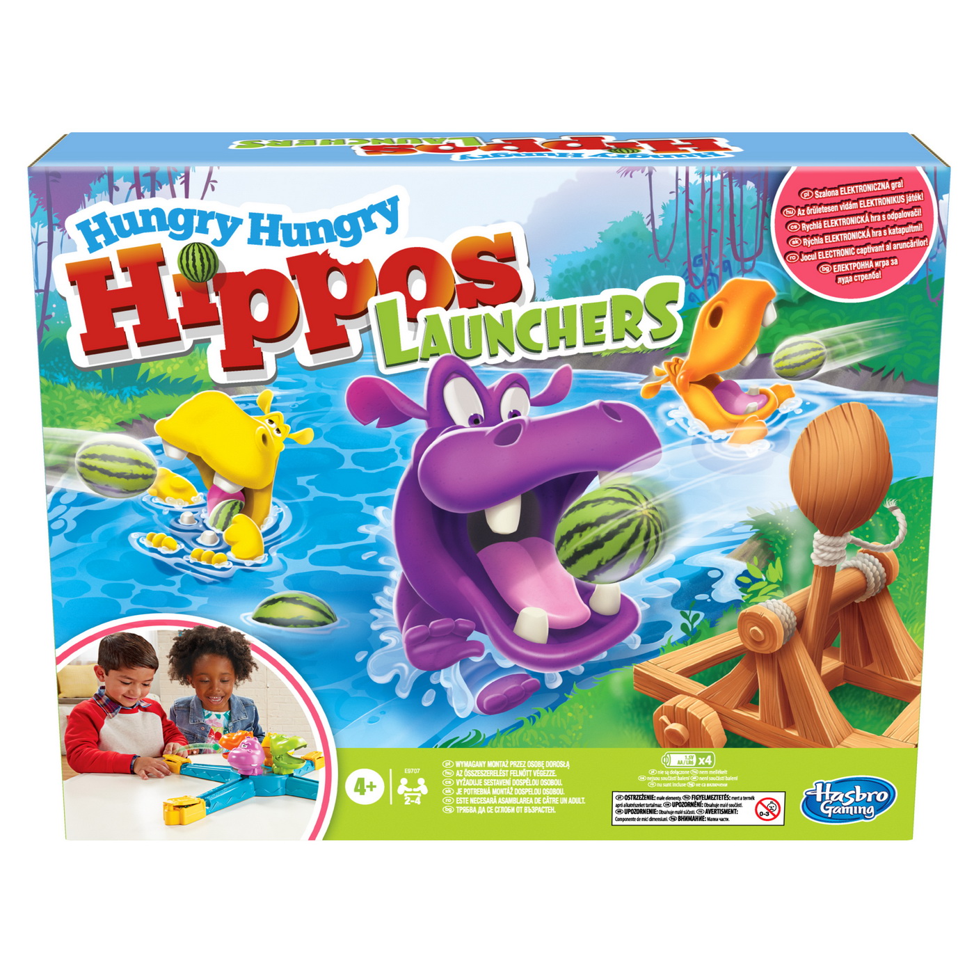 Joc Hungry Hungry Hippos Launchers pentru copii 4 ani+, Hasbro