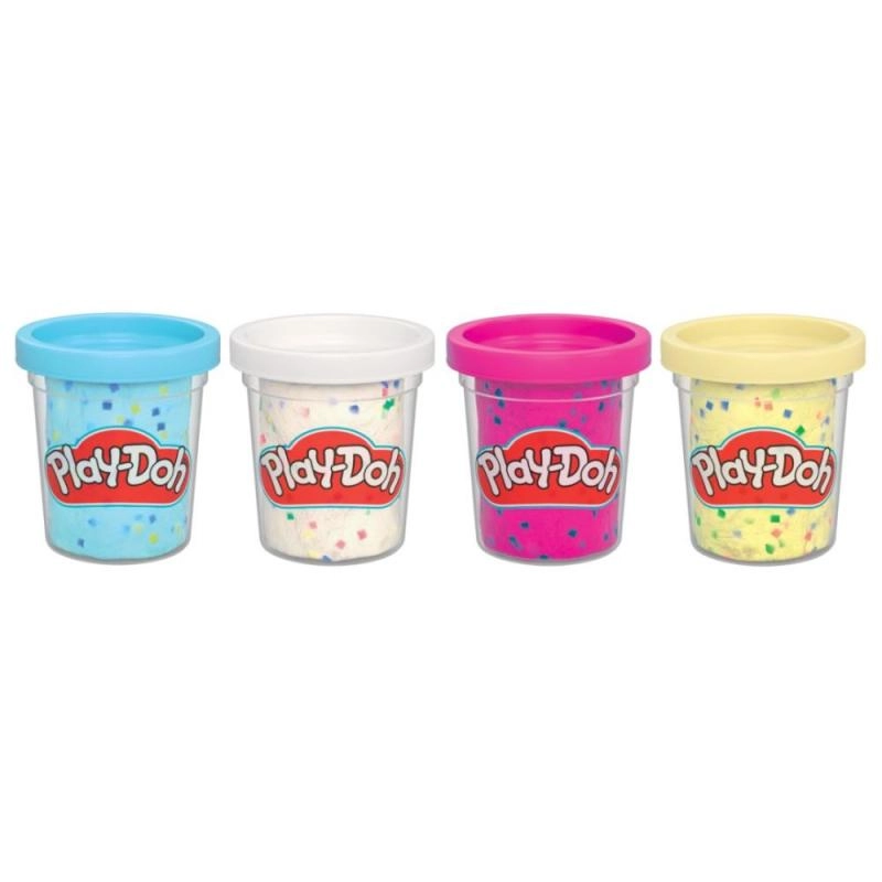 Set Play-Doh cu forme si confetti, 4 culori