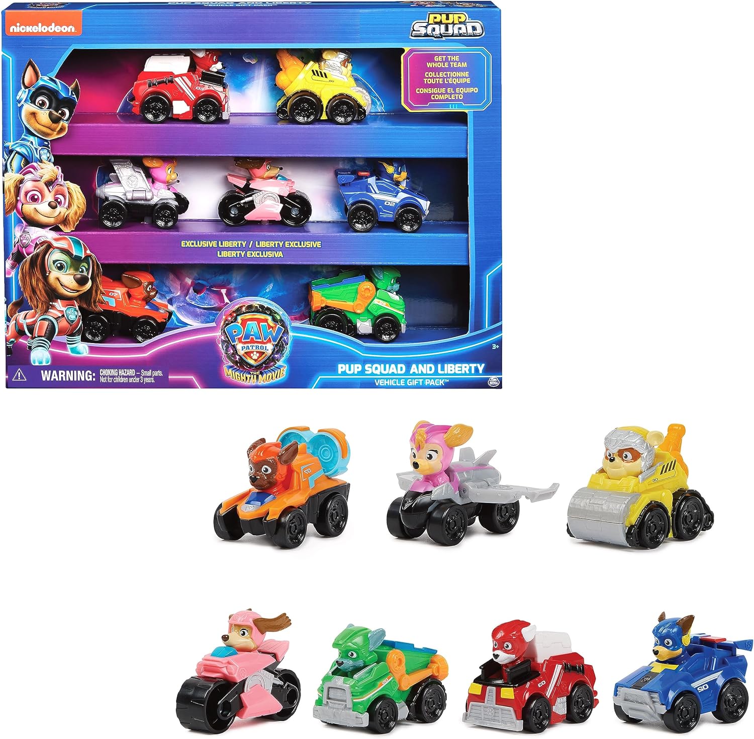 Set masinute Paw Patrol interactive, colectie 7 piese