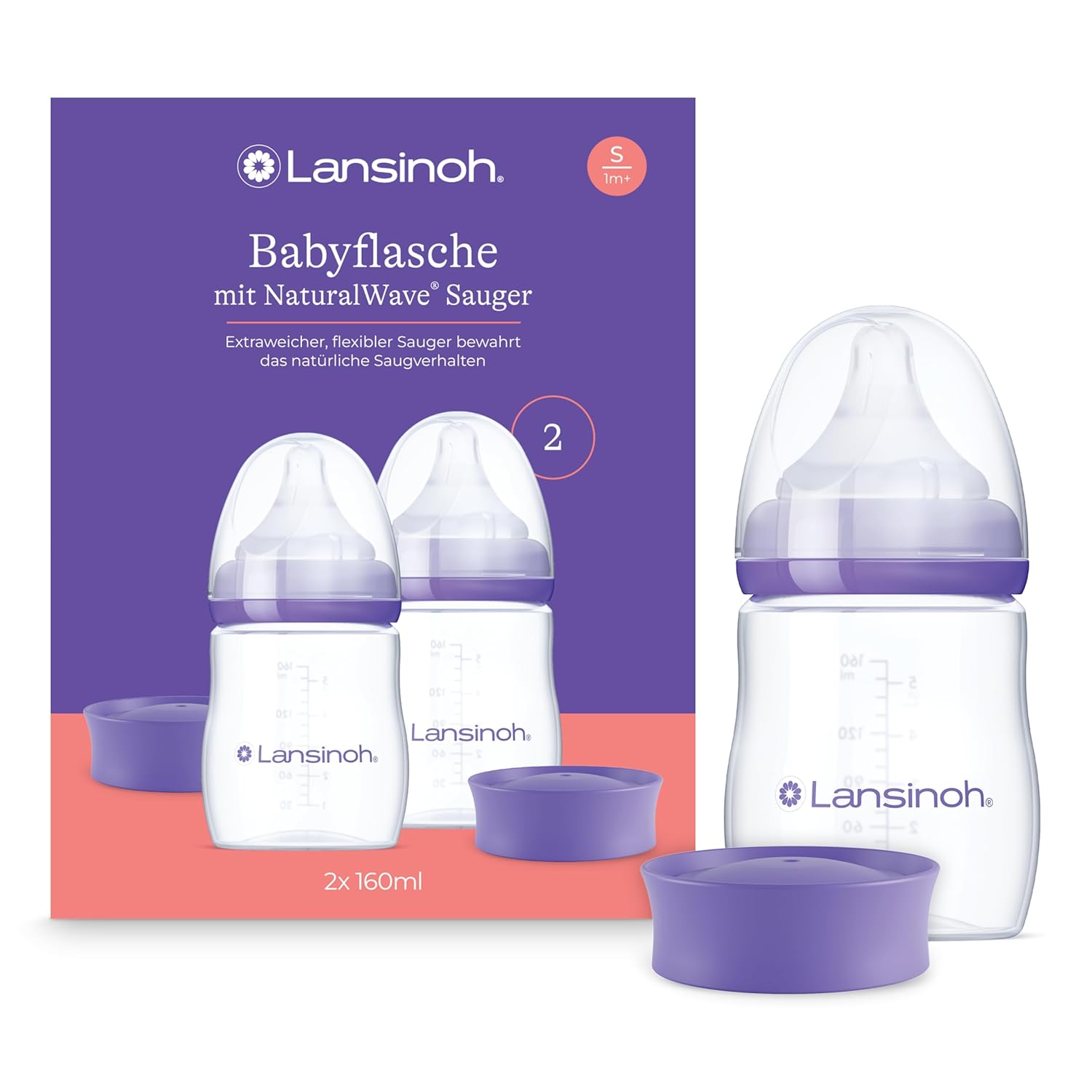 Set 2 biberoane Lansinoh | NaturalWave - 160 ml