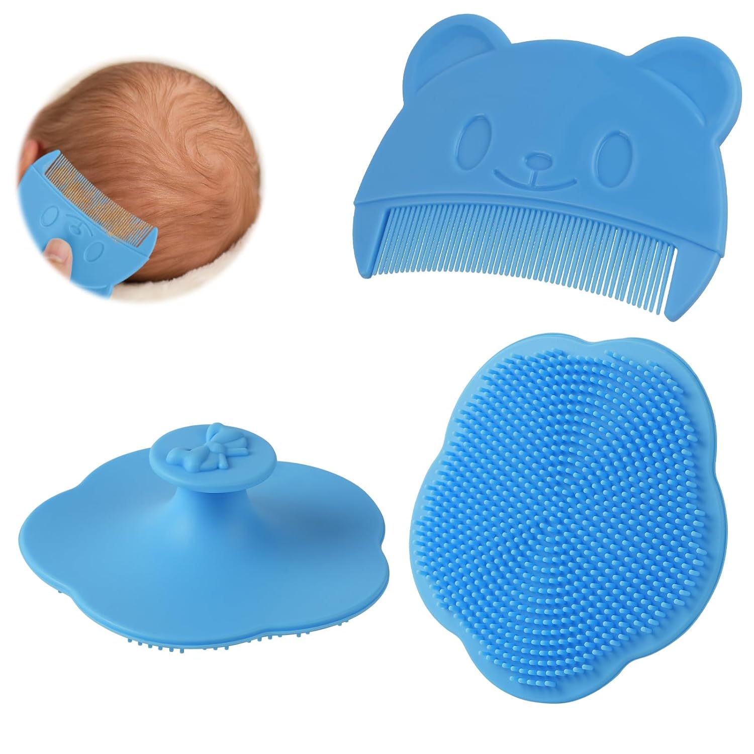 Set perie si pieptene pentru bebelusi, Blue