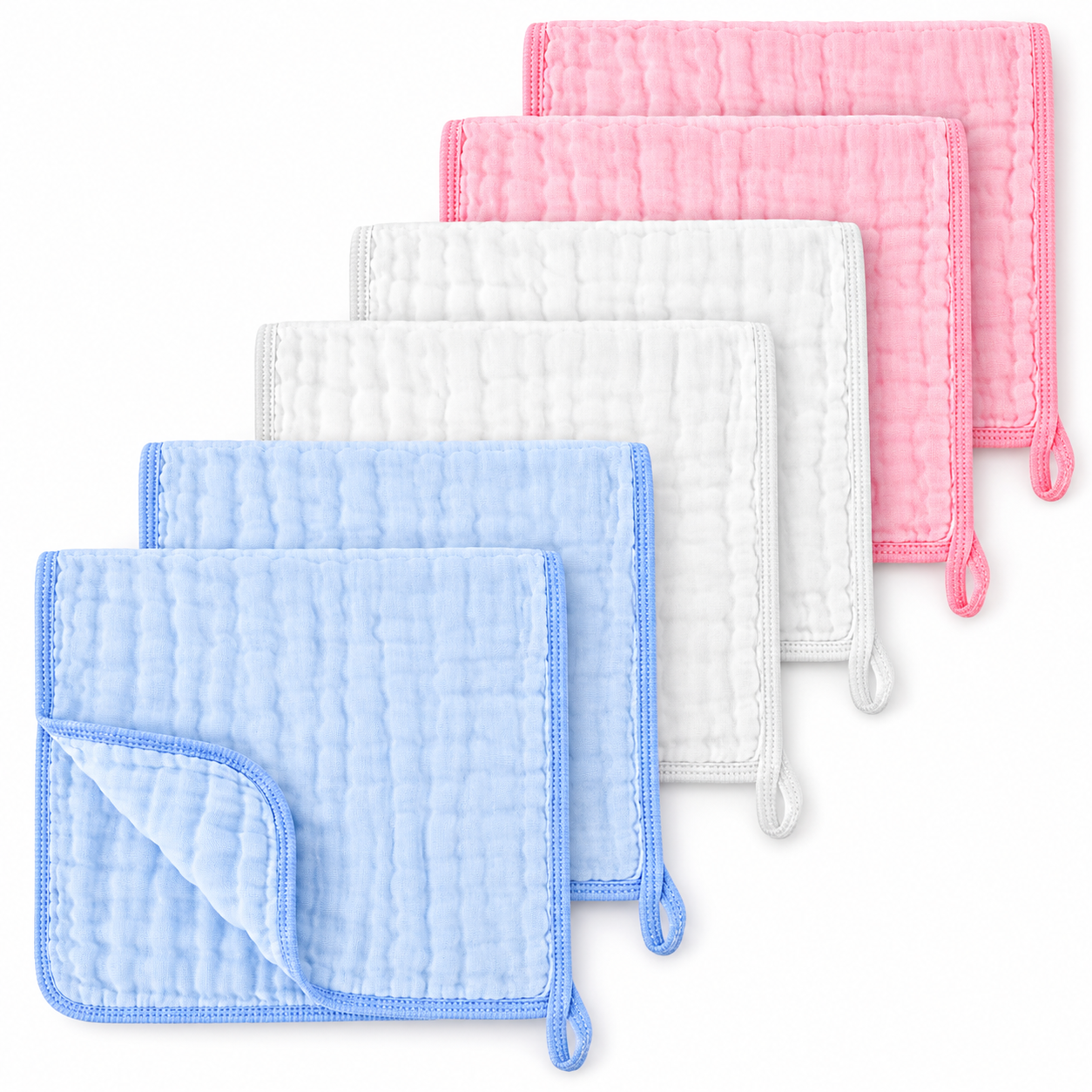 Set 6 Protectii Textile Anti Regurgitare din Bumbac 100% – Muselina 50x25 cm pentru Bebelusi