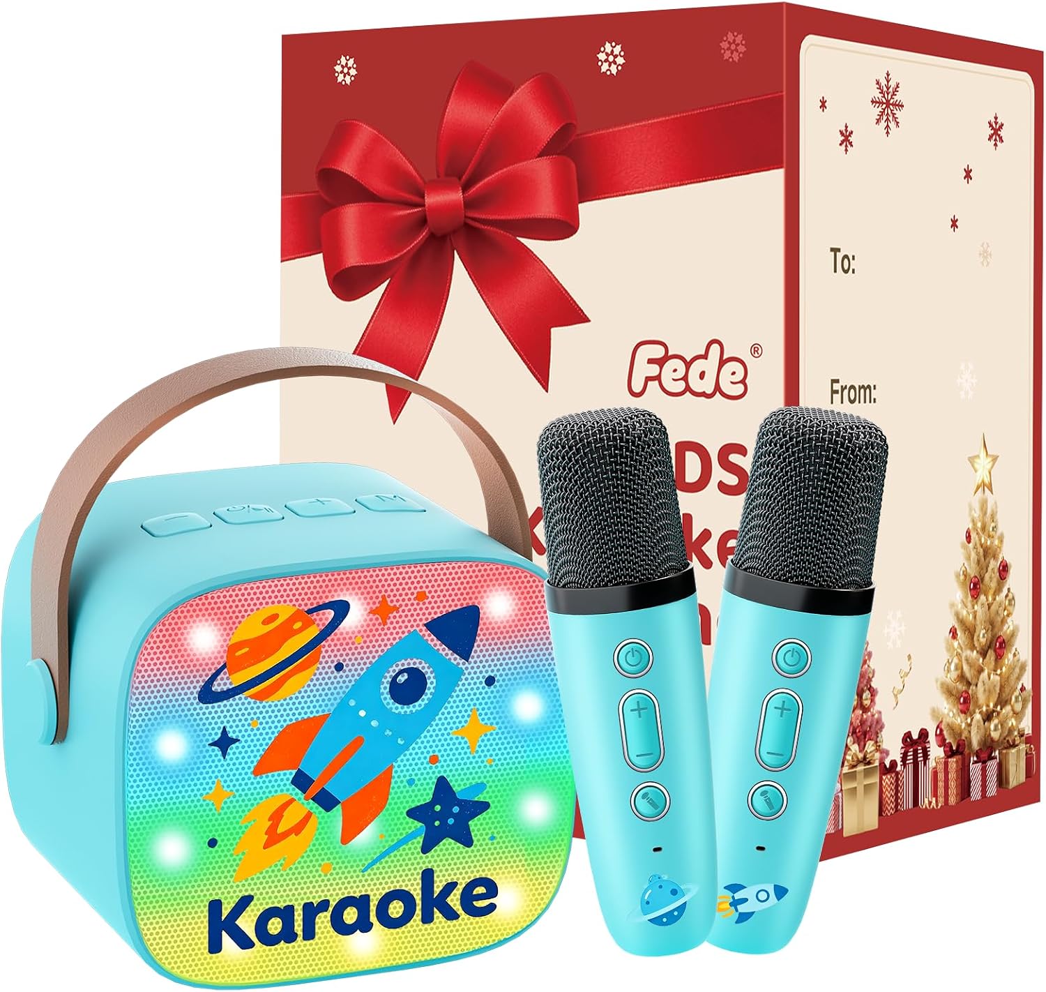 Karaoke copii blue, 2 microfoane, Portabil, 3 ani+