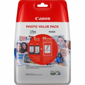 Image du produit pour Canon 8286B006 - PG-545XL CL 546XL Cartouche à tête d'impression multi pack noire + couleur + Papier photo 10x15cm 50 feuilles